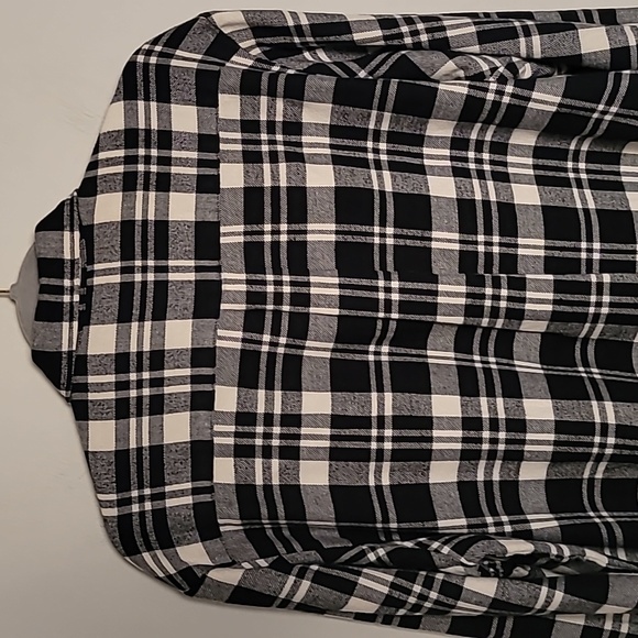 Gap Black Plaid Flannel Sz S Dark Academia Grunge Oversized Indie - Picture 6 of 8